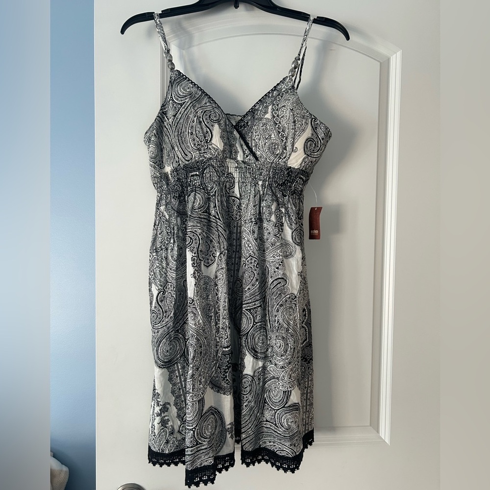 Black and White Paisley Dress NWT